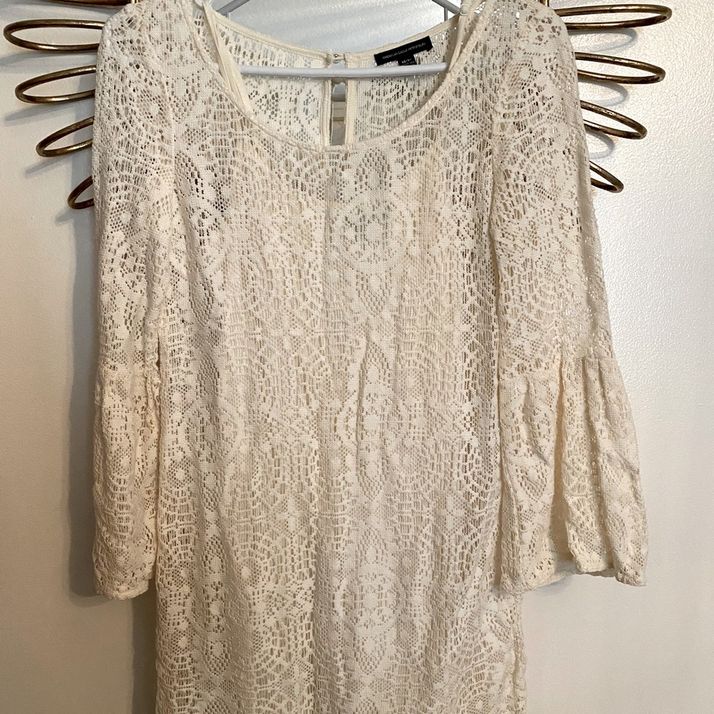 American eagle bell sleeve dress with slip